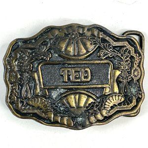 Ted Persons Name Vtg Solid Oden Inc Belt Buckle Nouveau 70s Teddy Theodore Theo